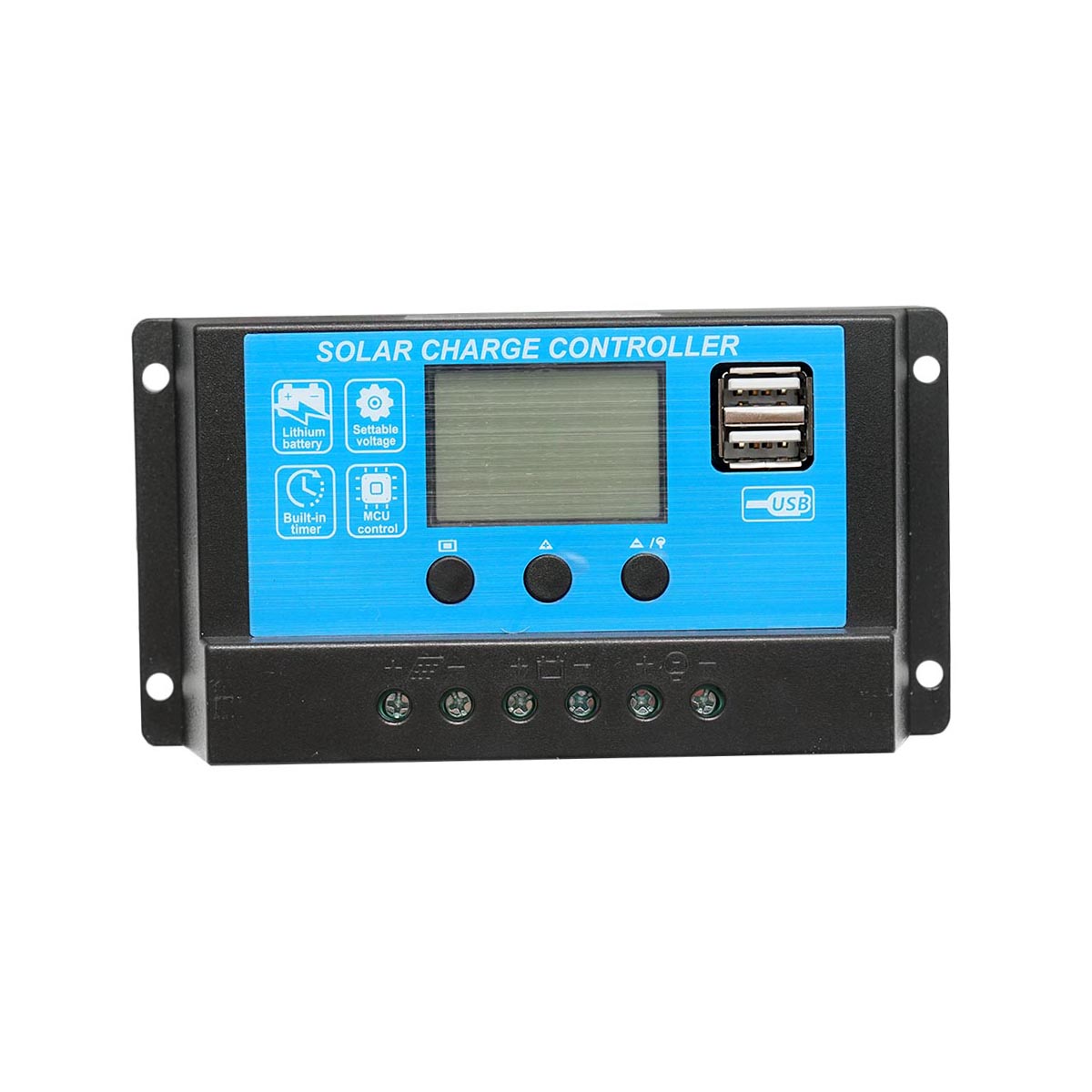 Voltage regulator for solar panel 10A 12V/24V 2X USB port